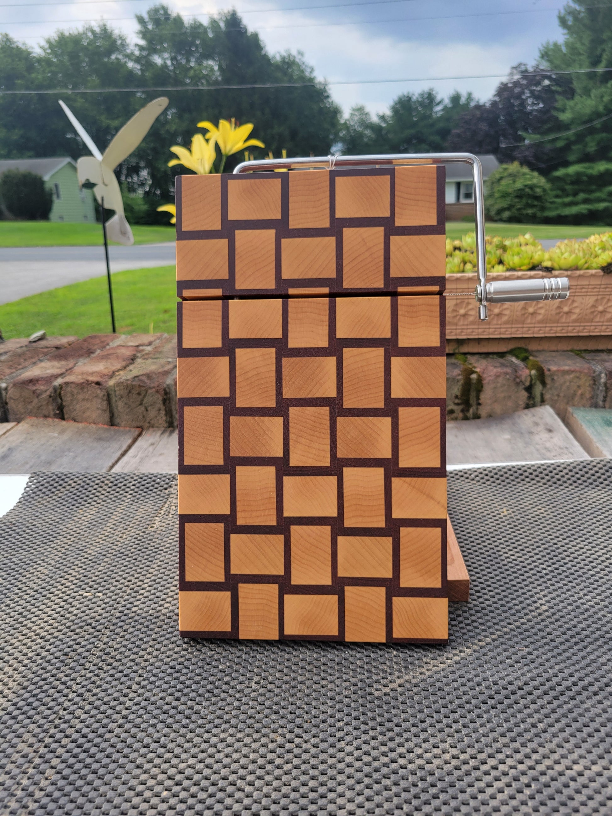 Sapele and Maple Basket Weave Cheese Board