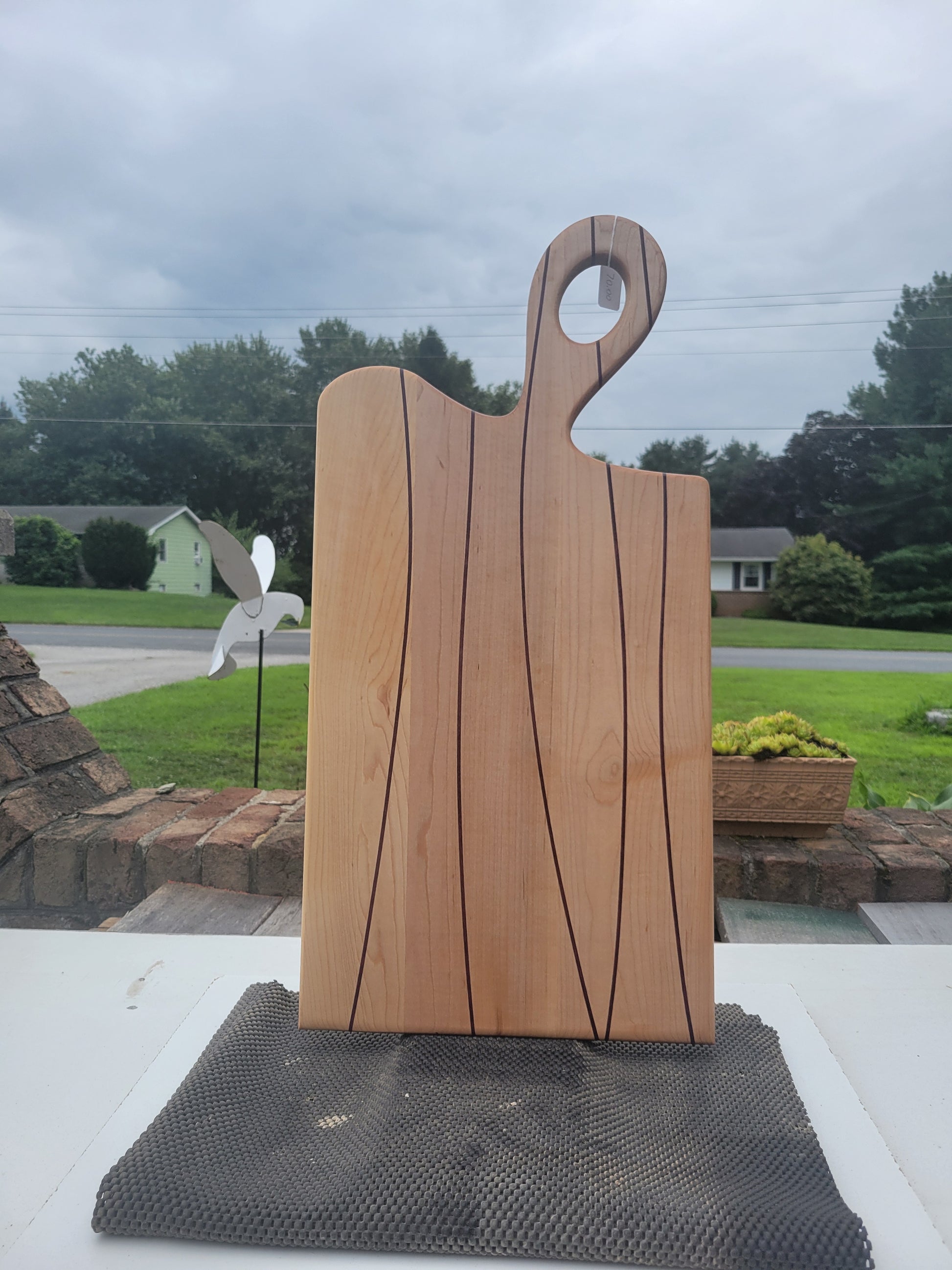 Maple Charcuterie Board with strips of Purpleheart