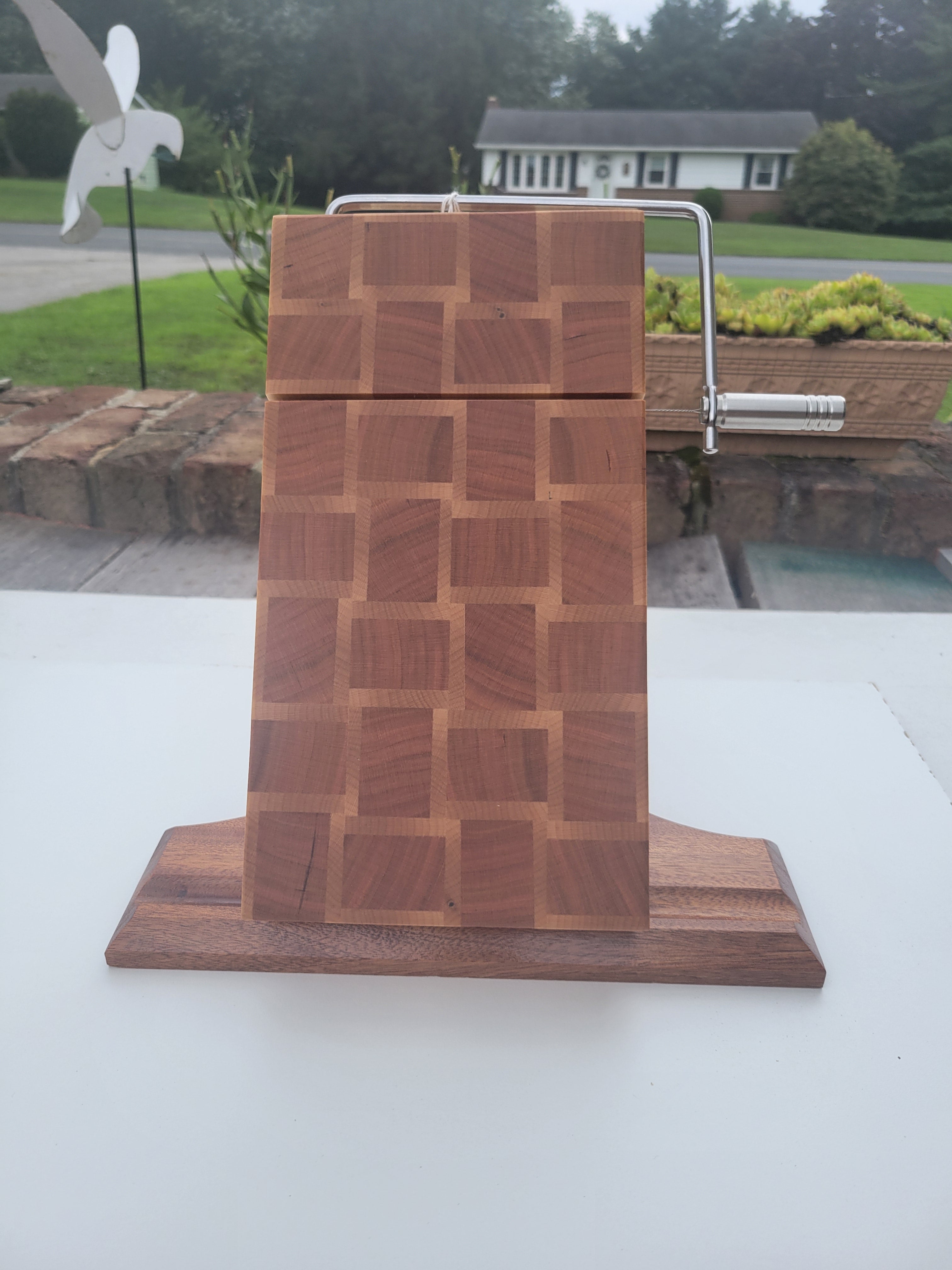 Cherry and Maple Basket Weave Cheese Board