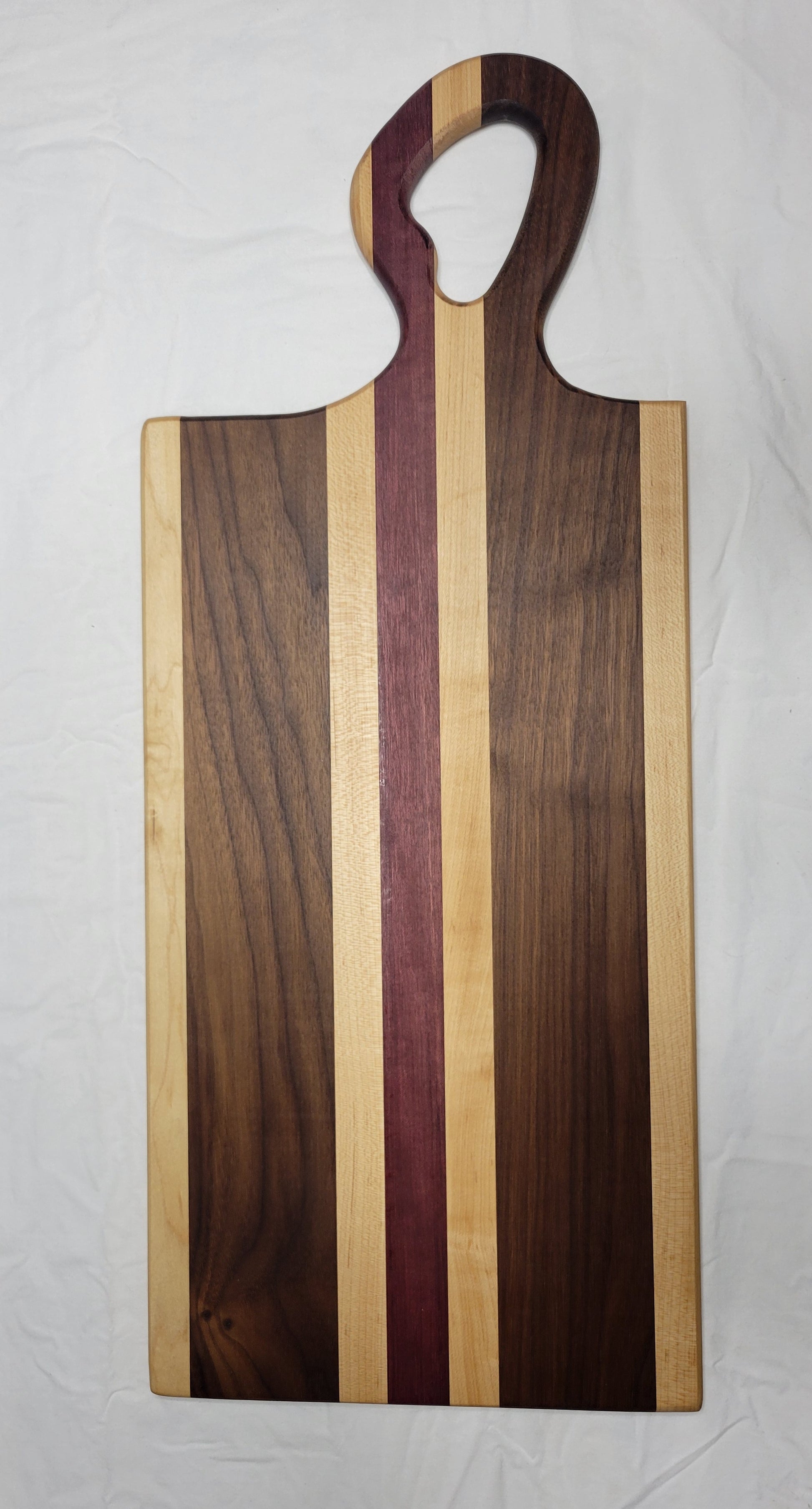 Charcuterie Board with purpleheart, maple, and walnut