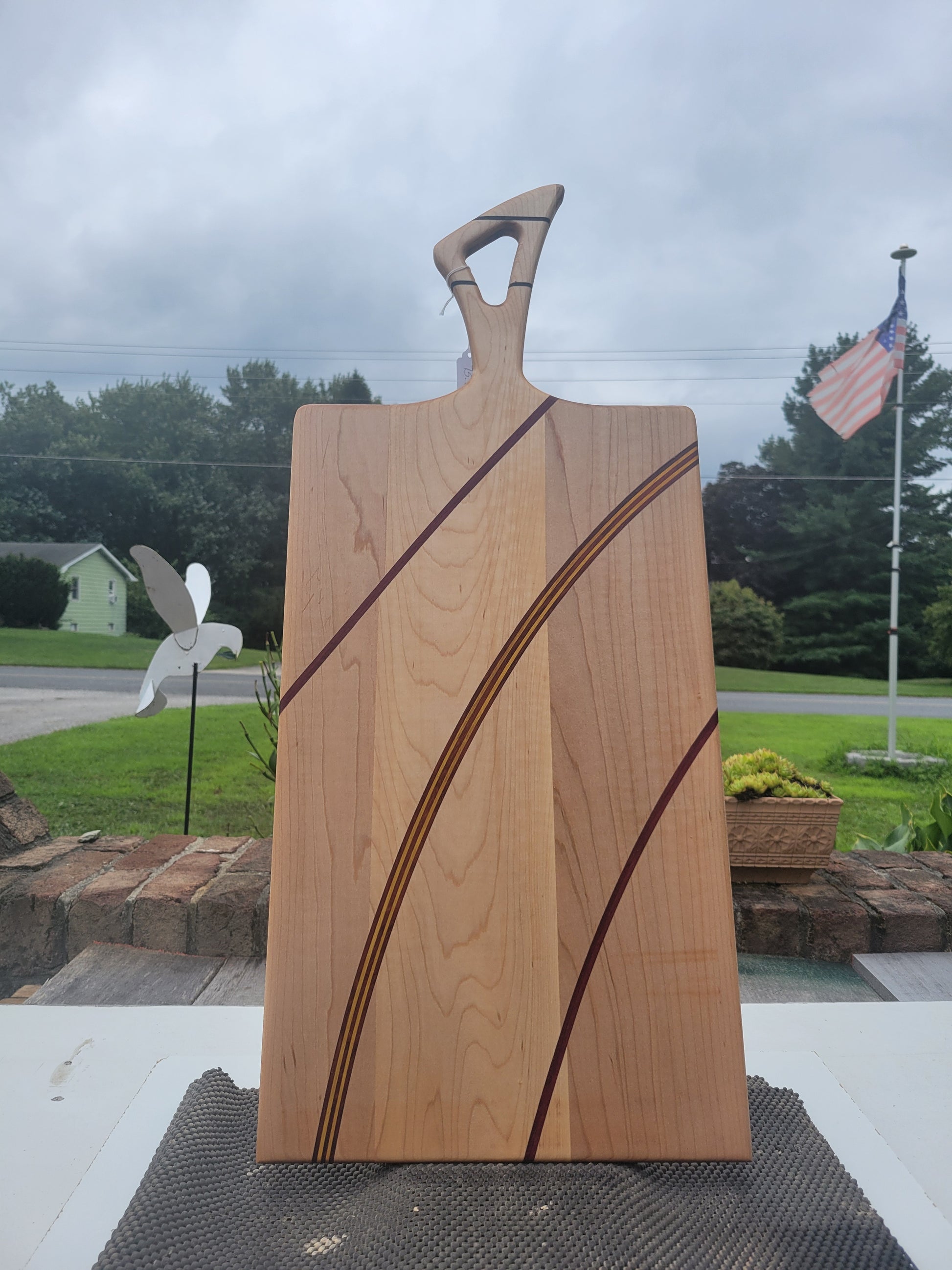 Maple Charcuterie with Strips  of Osage, Padauk, and Purpleheart