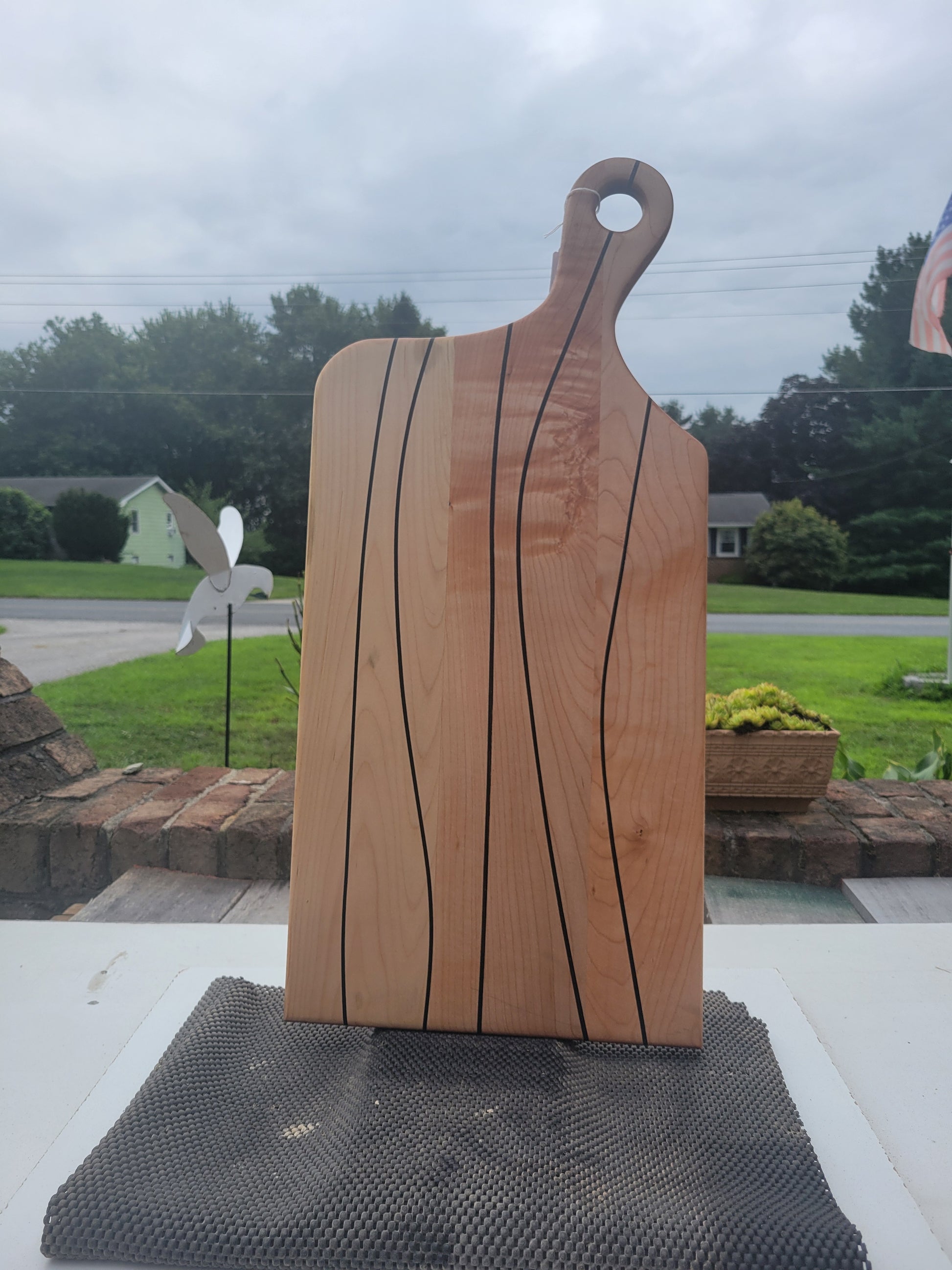 Maple Charcuterie Board with strips of Wenge