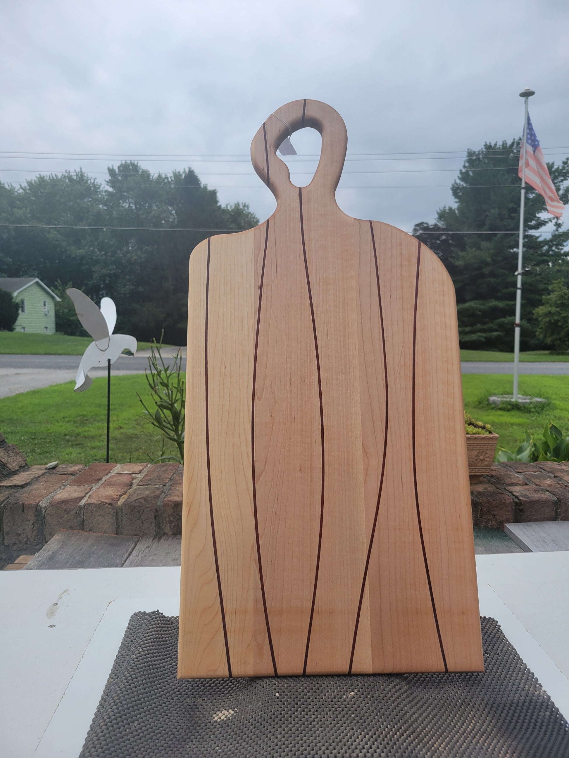 Maple Charcuterie Board with strips of Padauk