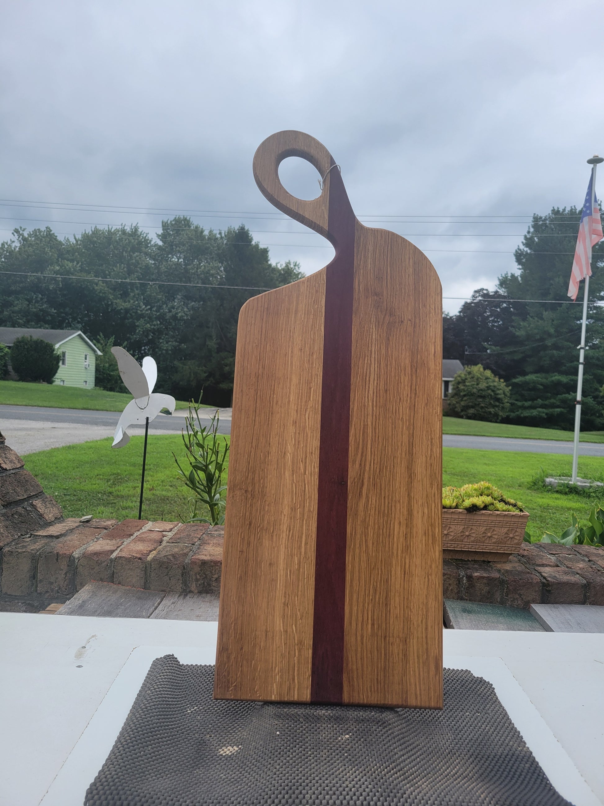Quarter Sawn White Oak Charcuterie Board with Purpleheart