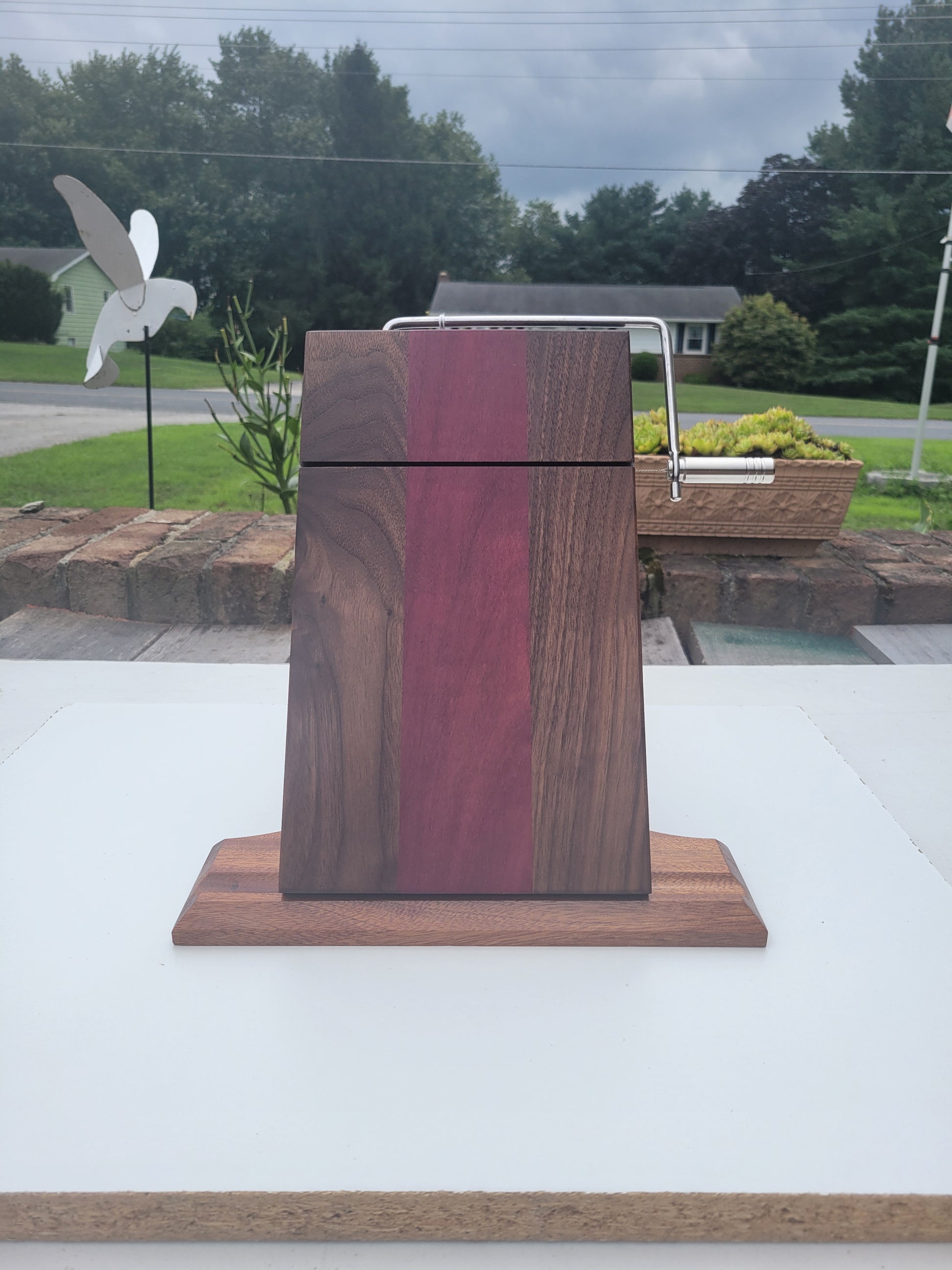 Purpleheart and Walnut Cheese Board