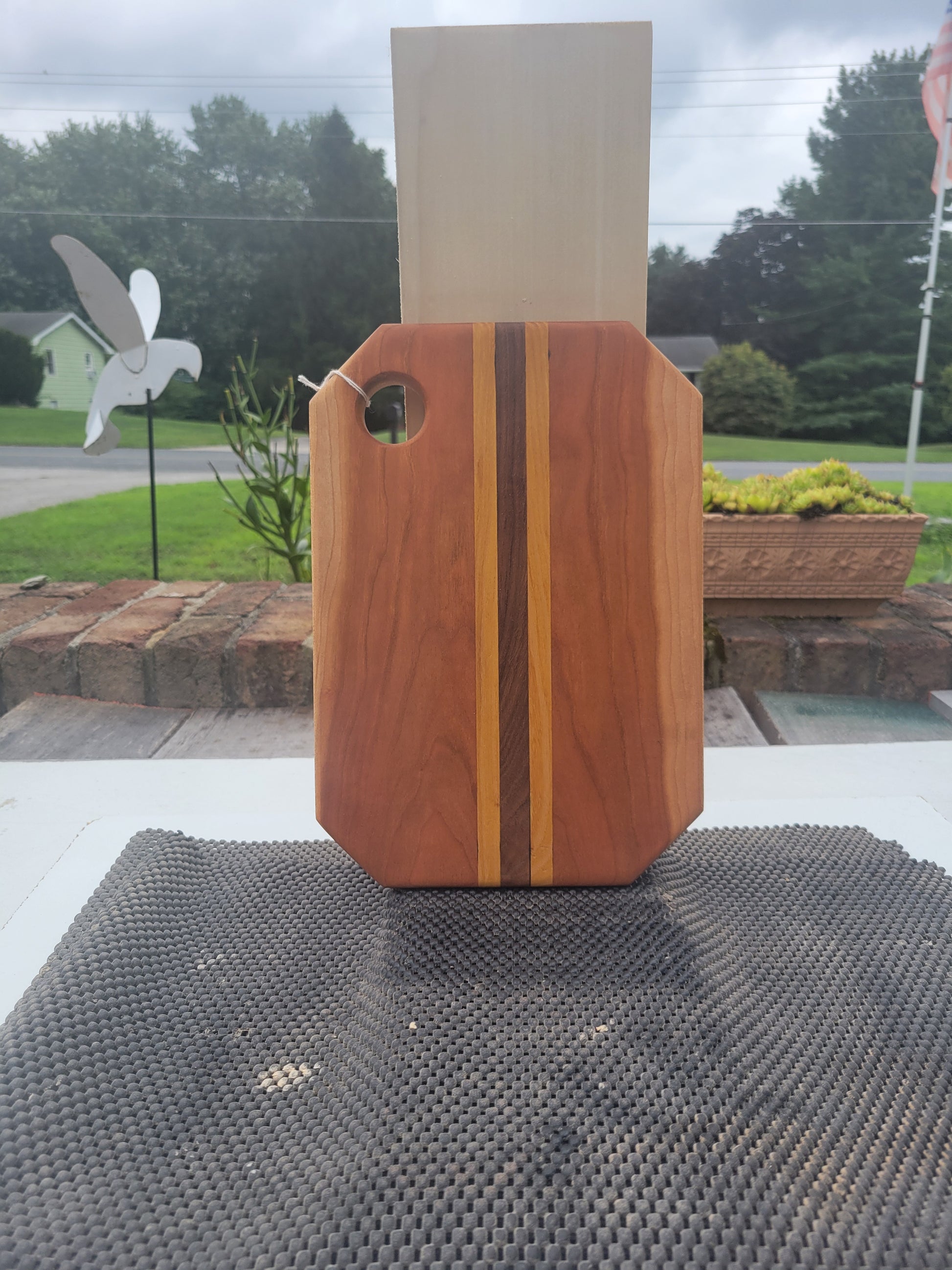 Maple Charcuterie Board with strips of Walnut and Osage