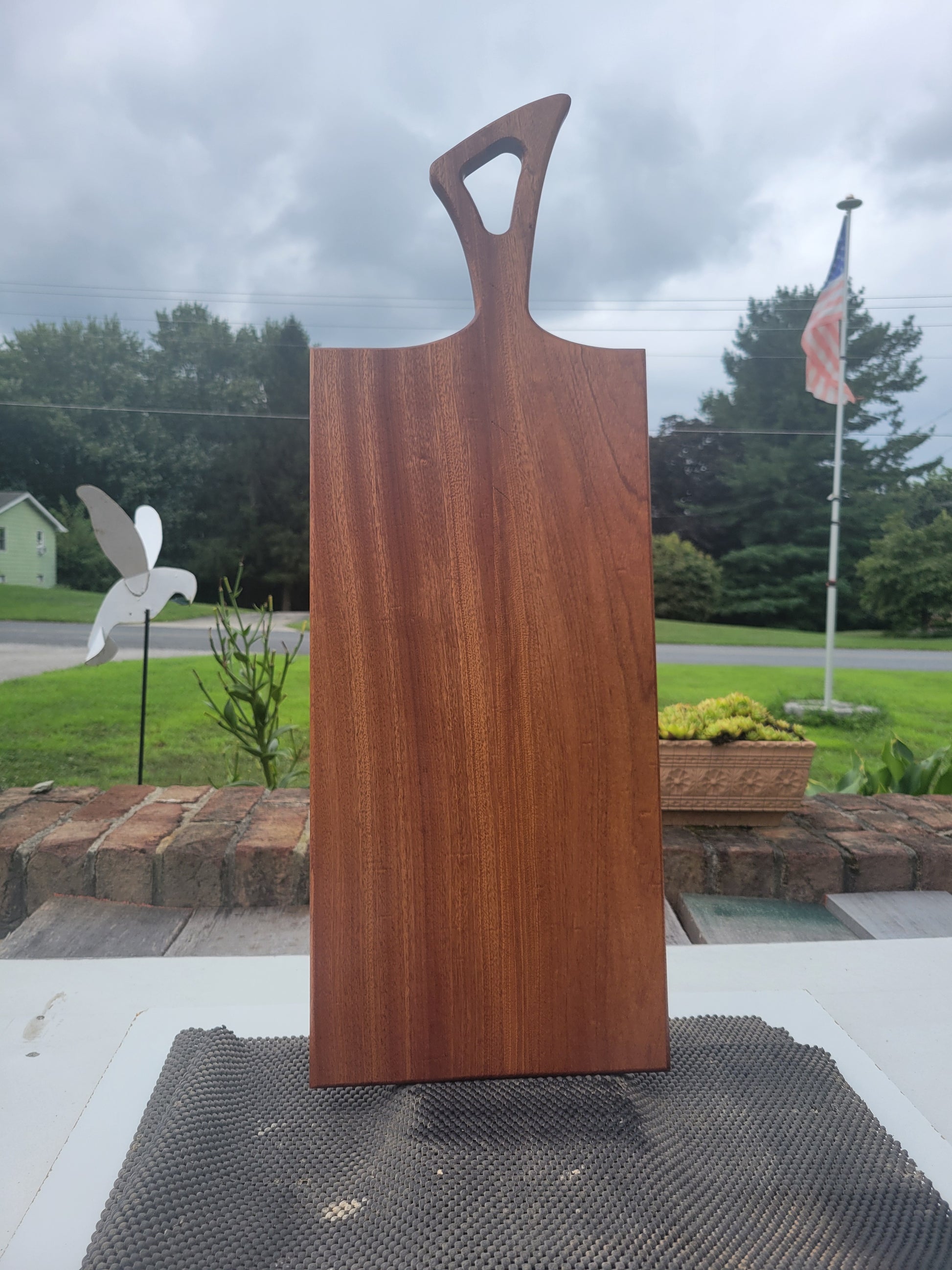 Sapele Charcuterie Board with Triangular handle