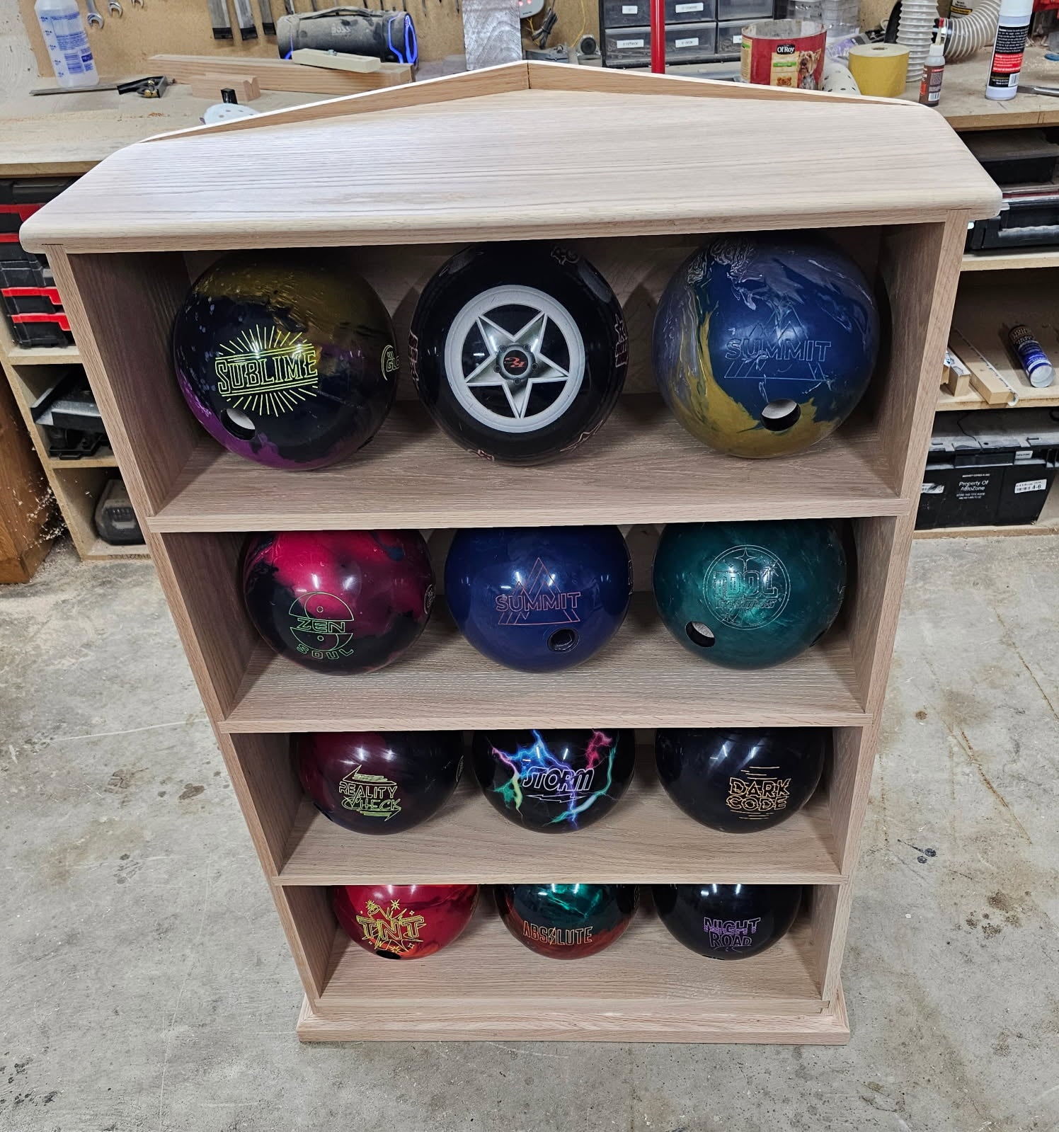 Bowling Ball Shelves and Book Shelves