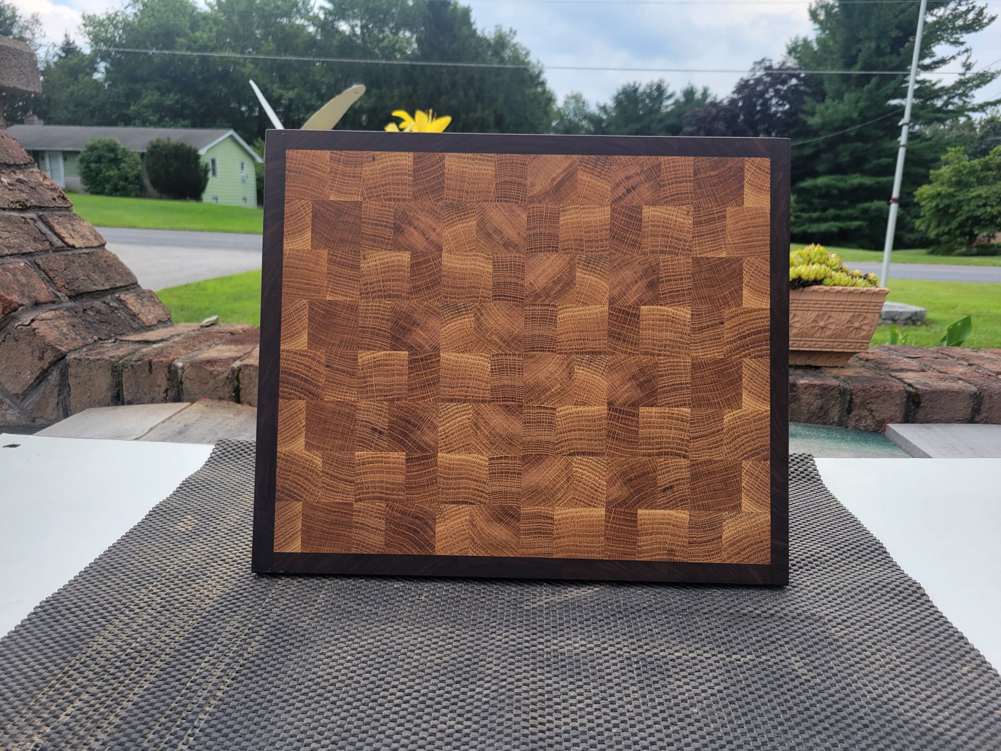 Large White Oak Endgrain wrapped with Walnut