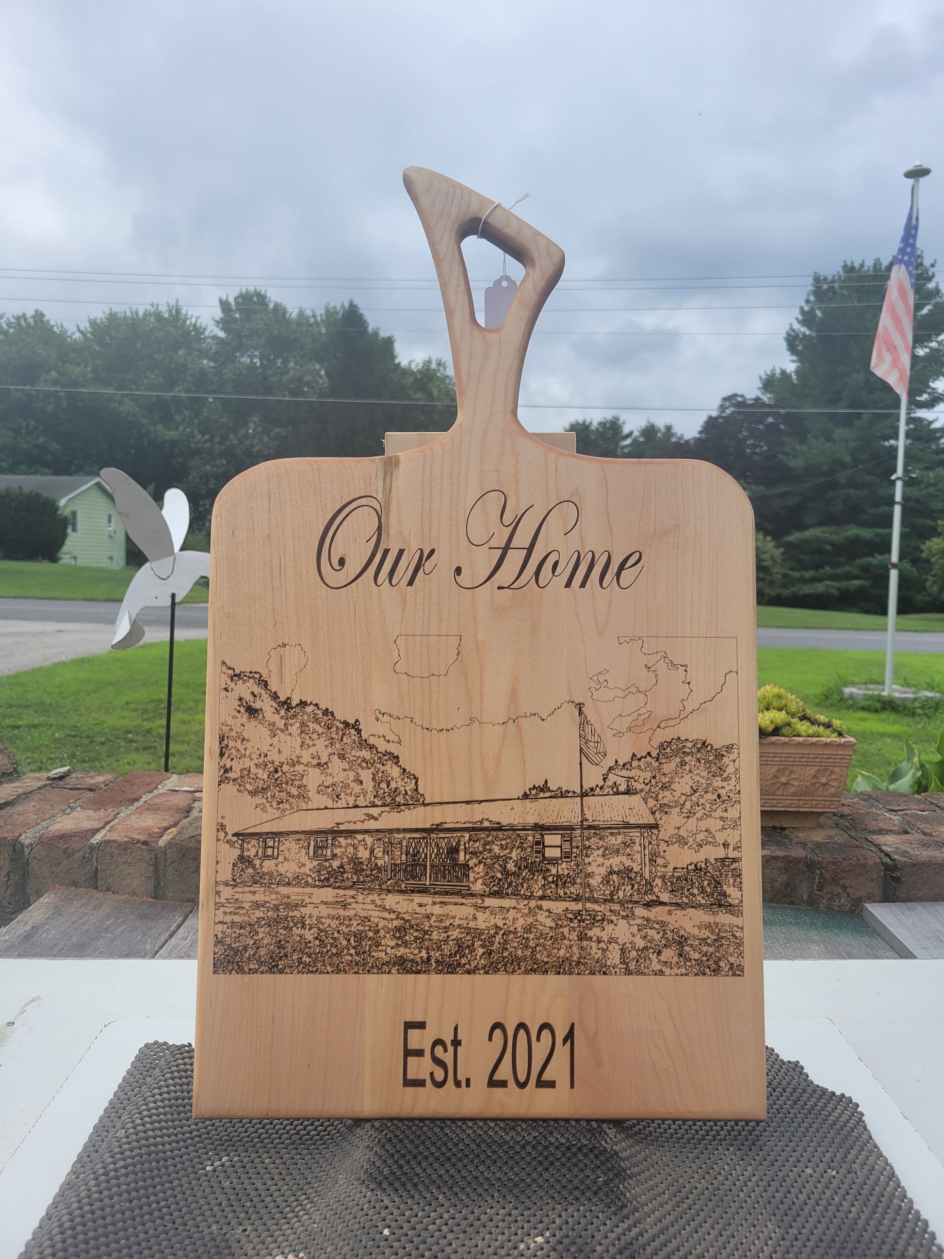 Charcuterie Board engraved with home