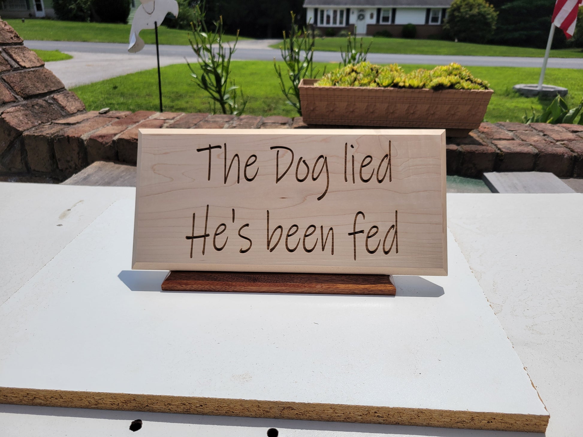 The dog lied He's been fed