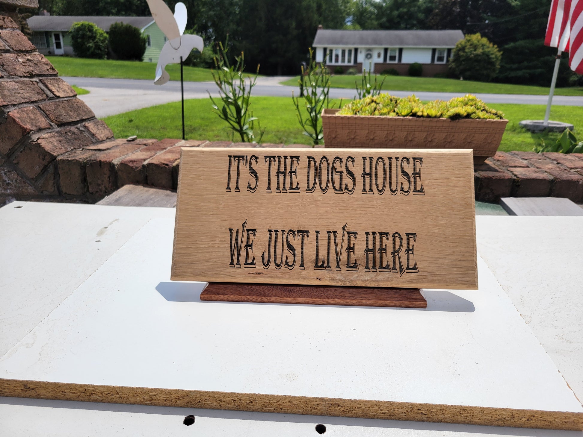 IT'S THE DOGS HOUSE WE JUST LIVE HERE