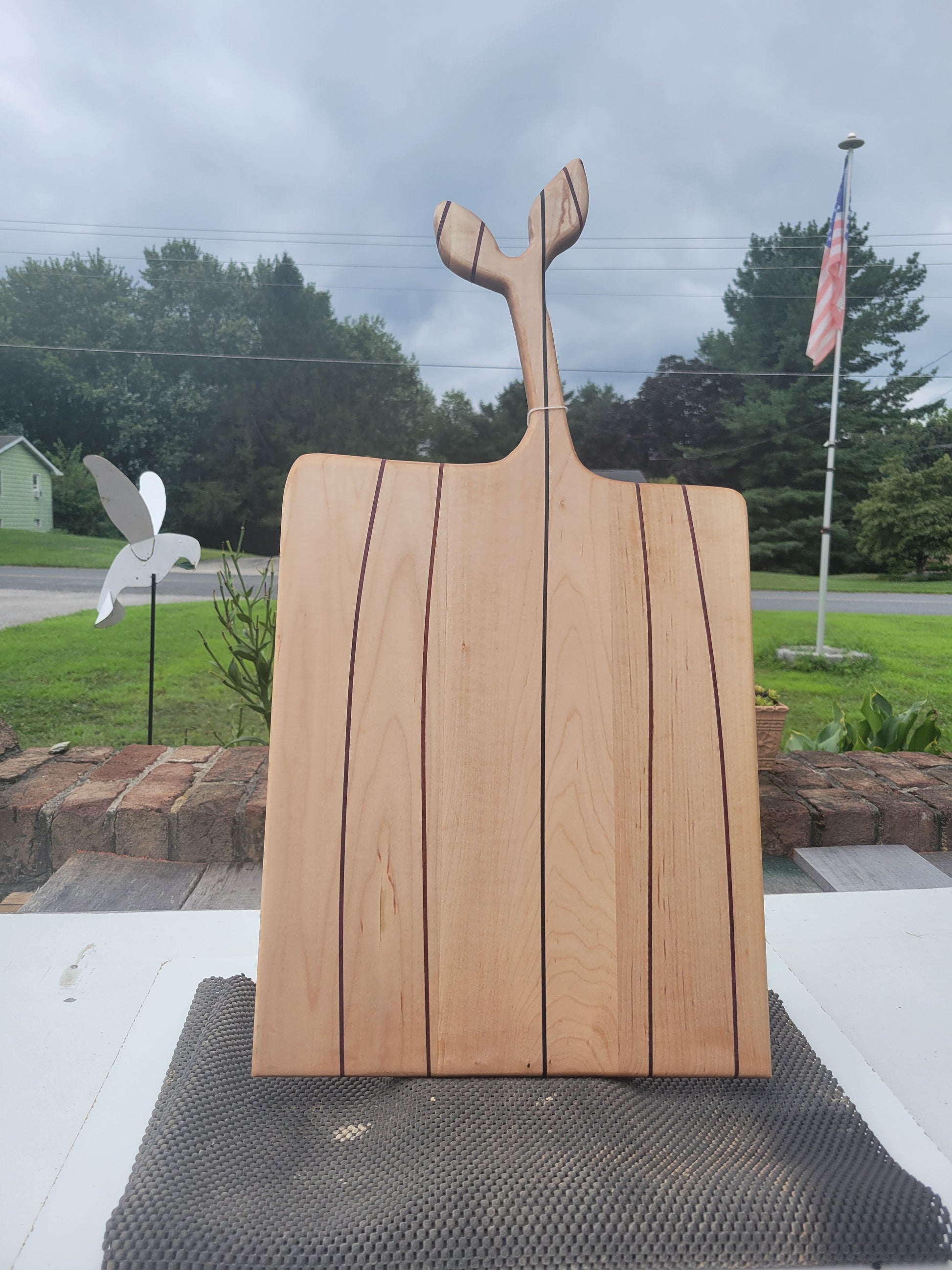 Maple Tree of Life Charcuterie Board with strips of Wenge, Padauk, and Purpleheart